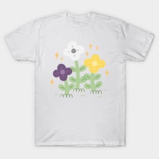 Nonbinary Pride Flowers T-Shirt